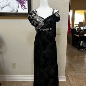 Jovani Black Beaded Evening Dress. Size 8